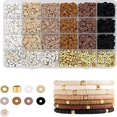 thumbnail image 3 of Clay Beads Bracelets for Women, Bracelet Making Kit Gold B, 3 of 5