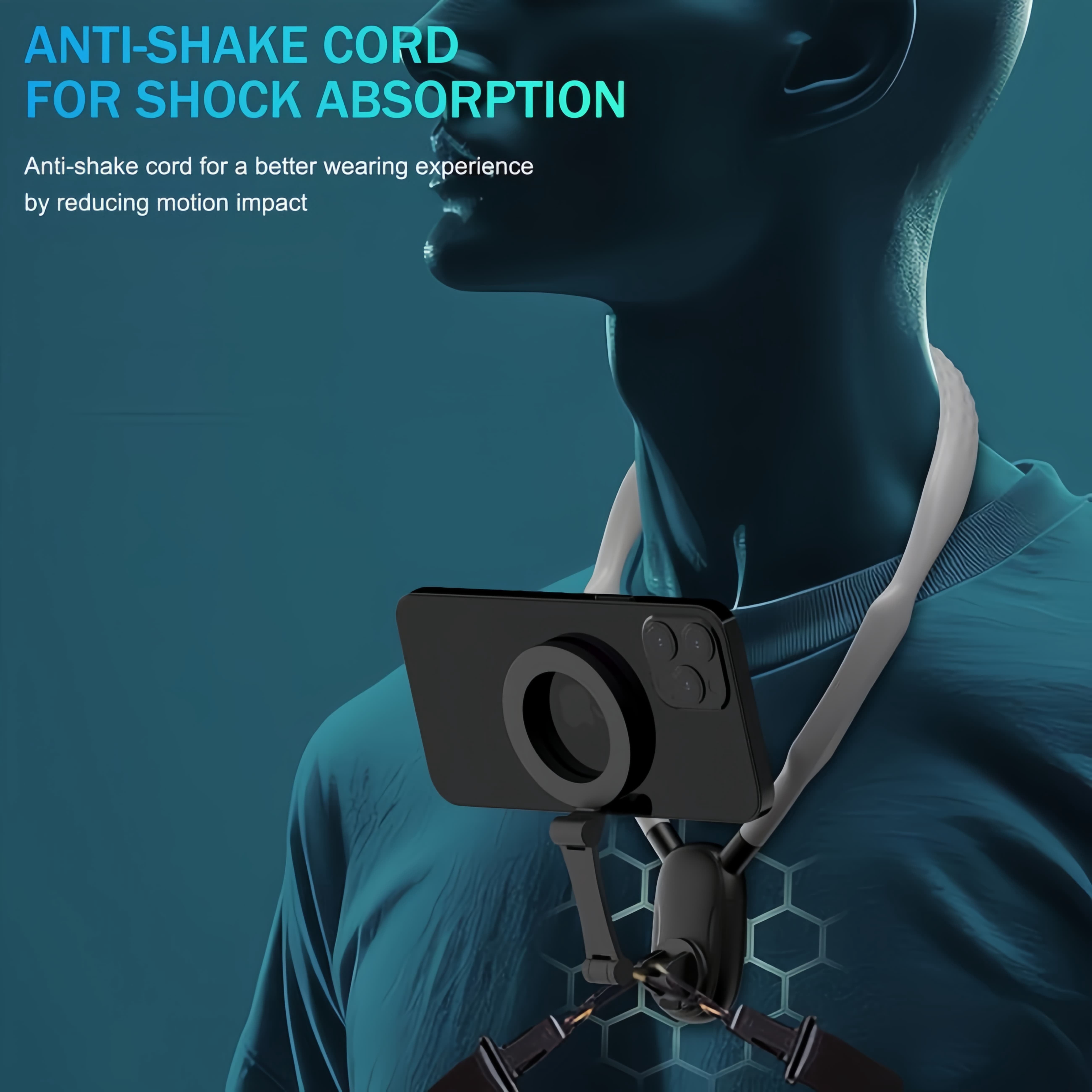 Magnetic Phone Neck Mount Holder for POV Vlogging - Quick Release Hands-Free Video Lanyard for iPhone 15 14 13 12 & Android - Includes Anti-Shake Strap & Safety Rope (MagSafe Compatible Kit)