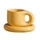 thumbnail image 1 of 400ML Ceramic Mug Nordic Ins Fat Handle Breakfast Coffee Milk Water Cup with Tray Drinkware Couple Ice Cream Dessert Cup, 1 of 5