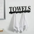 thumbnail image 3 of Black Metal Towels Design Wall Mounted 5 Dual-Hook Towel Hanger Rack for Bathroom or Kitchen, 3 of 7