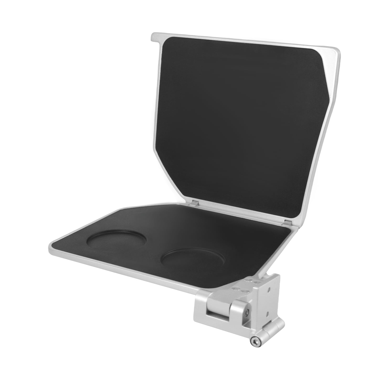Aluminum Alloy Seat Armrest Folding Table,Left Mount Vehicle Seat Side Table,17.7 Inch Aluminum Alloy Bi-Fold Design for RV, Limo, Boat, Minibus