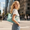 thumbnail image 6 of ZUXONGSY Retro Peacock Lotus Butterfly Print Handbag for Women Fashion Work Bag Lightweight Top Handle Satchel with Zip Compartments for Travel Shopping, 6 of 6