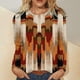 thumbnail image 2 of Camisas Para Mujer Casual Cuello Redondo Manga Larga Impreso Camisa Suelta Blusa Tops Odeerbi ODB128341, 2 of 4