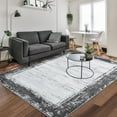 thumbnail image 3 of CAROMIO Modern Bordered Area Rug Non-Slip Washable Rug Distressed Print Accent Rug Contemporary Throw Carpet, 9' x 12' Gray, 3 of 7