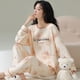 thumbnail image 2 of Pijamas coreanos de manga larga para mujer, traje de estar por casa con estampado de oso, pantalones a cuadros, ropa de dormir para niñas, Otoño e Invierno, 2 of 5