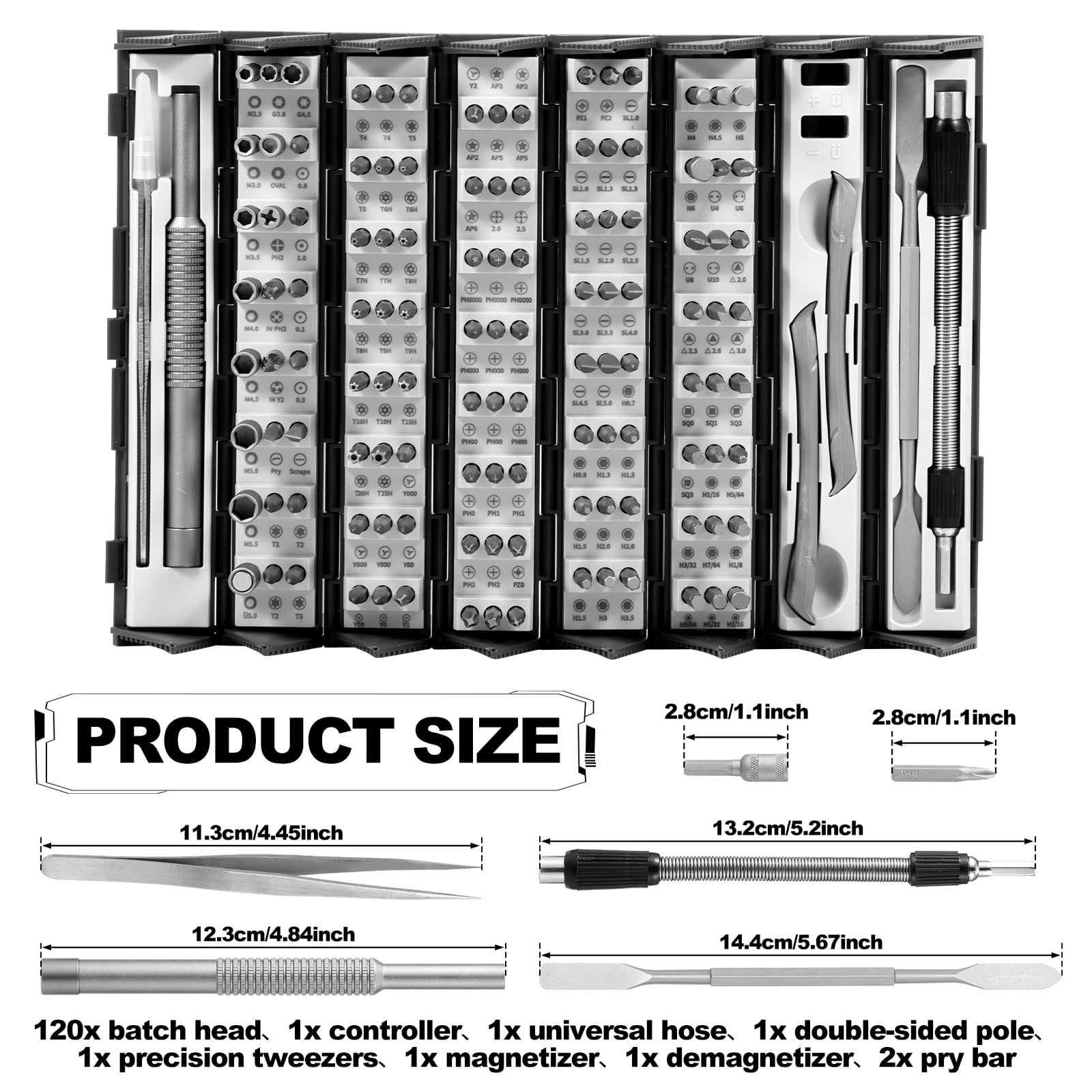 128 in 1 Precision Screwdriver Set Chrome Vanadium Steel Multifunctional Screwdriver Set Screwdriver Repair Tool Magnetic Screwdriver Hand Tool with 120 Bits for Camera Electronics