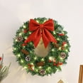 thumbnail image 6 of Cinvoph 15.8" Christmas Artificial Wreath, Soft and Thickness Wreath with Exquisite Bow, Berry and Pinecones for Front Door Wall Fireplace Mantle Windows Xmas Ornament, 6 of 6