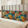 thumbnail image 5 of Naloa Skull And Flowers Super Soft 20x60 Body Pillow Case,Long Side Hidden Zipper（PILLOWS ARE NOT INCLUDED）, 5 of 6