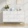 thumbnail image 7 of White Dresser for Bedroom, 7 Drawer Dresser with Wide Drawers and Gold Metal Handles, Wood Dressers & Chest of Hallway, Entryway., 7 of 7