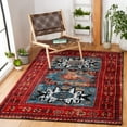 thumbnail image 2 of SAFAVIEH Vintage Hamadan Edin Oriental Area Rug, Red/Light Blue, 9' x 12', 2 of 8