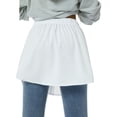 thumbnail image 2 of Women Detachable Underskirt Fake Shirt Adjustable Lower Sweep Skirt Blouse Tail Irregular Hem White XL, 2 of 8