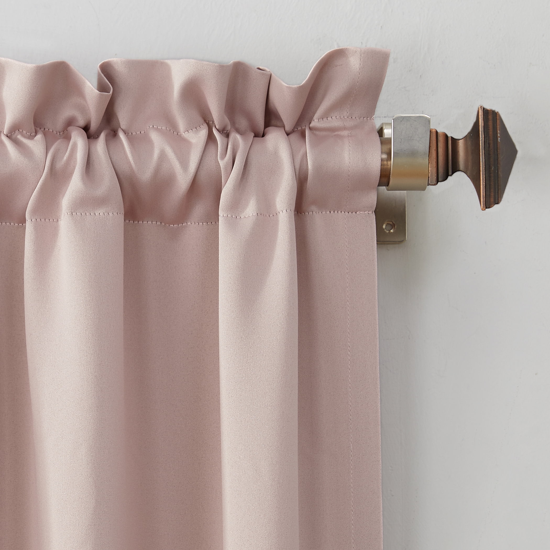 Sun Zero Kylee Energy Efficient Room Darkening Rod Pocket Curtain Panel, 54" X 63", Blush Pink