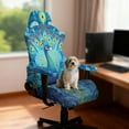 thumbnail image 3 of Xoenoiee Blue Peacock Feather Print Gaming Chair Cover, Stretchable Office Computer Chair Cover Ergonomic Cat Proof Protector with Armrests, Comfy Executive Rolling Chairs for Home Office, 3 of 7