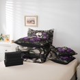 thumbnail image 6 of Homewish Hipple Halloween Skull 7pcs Queen Bedding,Purple Rose Flower Bedding Comforter Set Queen,Black Reversible, 6 of 8