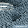 thumbnail image 4 of Bathroom Rug Extra Long Bathroom Rug Blue Chenille Bathroom Rug Non-slip Furry Bathroom Mat Furry Shower Mat, Soft and Comfortable, Super Absorbent, Washable Rug, 47 x 17 Inch, Gray Blue, 4 of 4
