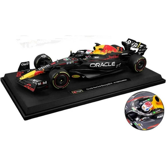 Race Oracle Red Bull Racing RB19 Burago Verstappen #1 a escala 1/18 2023 con piloto