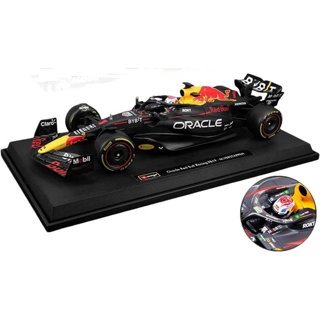 Race Oracle Red Bull Racing RB19 Burago Verstappen #1 a escala 1/18 2023 con piloto