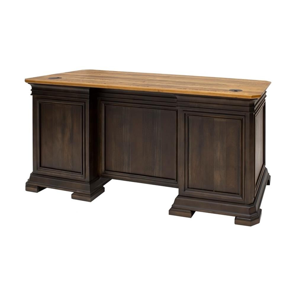 Pemberley Row Solid Wood Brown Executive Desk Rectangular Fully Assembled 60" x 30" x 28"