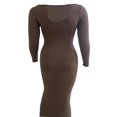 thumbnail image 3 of Robe Longue Manches Longues Slim Solide Décontractée pour Femme, 3 of 6