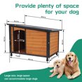 thumbnail image 4 of Pefilos 46" Outdoor Wooden Dog House for Large Dogs with Raised Feet, PVC Roof and Removable Floor Weatherproof Pet Cat House, Gold, 4 of 14