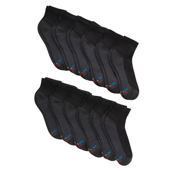 Hanes Men's X-Temp Cushioned with Arch & Vent Ankle Socks, 12 Pack