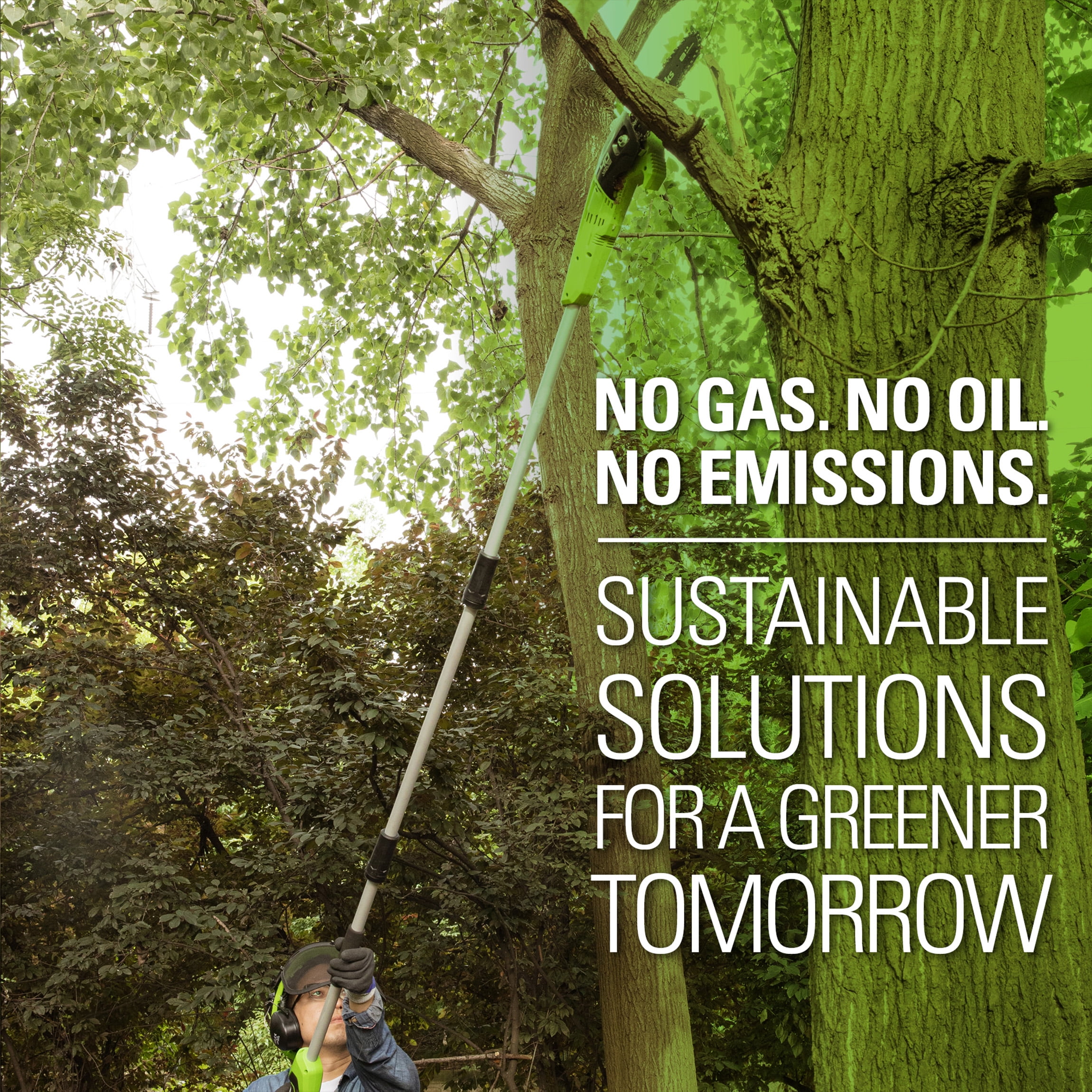 Greenworks 40V 8" Cordless Pole Saw with 2.0 Ah Battery and Charger Gen II 1403702