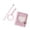 Pink, variant on Rirozkan Keychain Photo Album, ID Card Badge Holder Love Heart Mini Booklet, Small Picture Sleeve for Wallet Size Snaps Tag Display