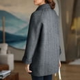 thumbnail image 4 of Bixock Winter Pea Coats for Women Peacoat Jacket Trench Coat Solid Color Long Sleeve Mid Length Button Loose Outerwear for Women Clothings, 4 of 6