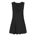 thumbnail image 5 of VBVC Women's Sleeveless Lace Insert Split Neck Dress , Ladies' Casual Loose Mini Tunic Dress , Summer Solid Color Shift Dress For Women, S-3XL, 5 of 5