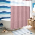 thumbnail image 5 of No Hook Shower Curtain, Vintage Nude Pink Shower Curtains for Bathroom with See Through Top Window, Farmhouse Retro Solid Color Linen Texture Waterproof & Washable Bath Curtain 60"x72", 5 of 9