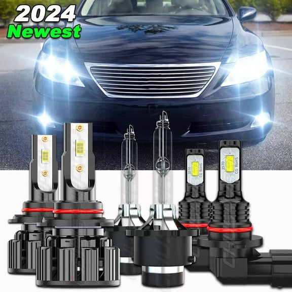 For Lexus LS460 2007 2008-2012 LED HID Headlight High Low Beam   Fog Light Bulbs Kit White 6Pcs