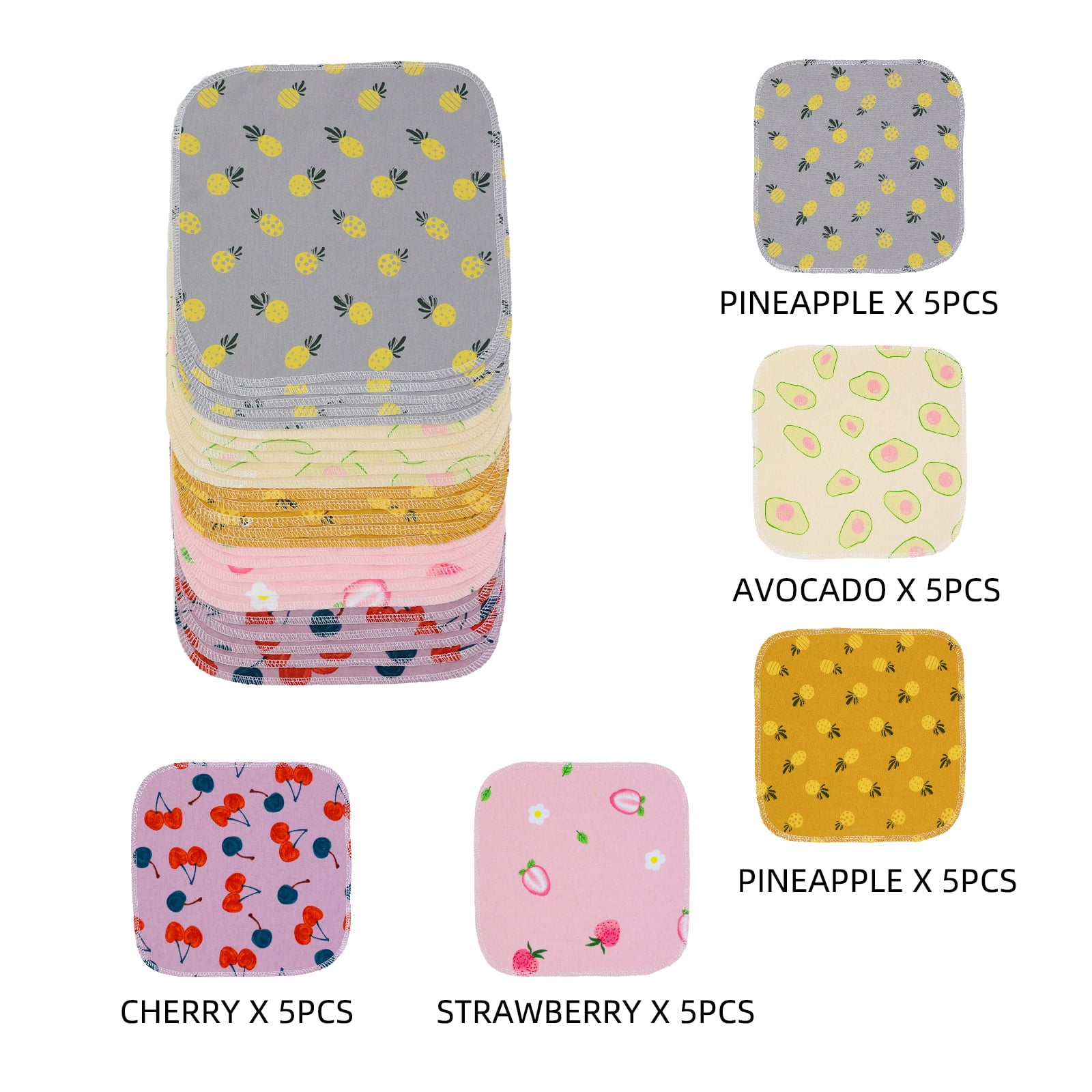 Chloven Paperless Towels Roll Machine Washable 10" x 10" Zero Waste Reusable 100% Cotton Napkins(25)