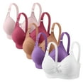 thumbnail image 1 of 5 Pack Bras for Women No Underwire Push Up Wireless Bra Seamless Bras Full Coverage Bralettes Lift Everyday Bras Plus Size, 1 of 5