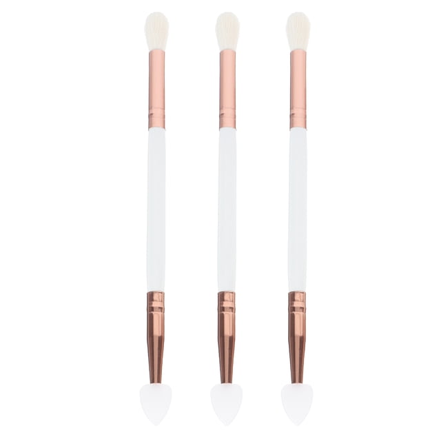 Shisuyan 3pcs Dual-end Eyeshadow Brushes Heart Shaped Silicone Eyeshadow Brushes