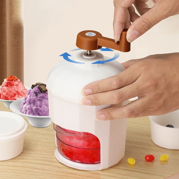 1Pc Manual Ice Crusher Hand Crank Snow Cone Maker Shaved Ice Machine Portable Kitchen Drink Ice Shaver Tool Summer Gadget,7.28"X4.52"X4.52",by JASKFLY