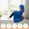 thumbnail image 5 of Hello Kitty Hooded Blanket Poncho, Wearable Hooded Blanket Cozy Soft Warm Plush Fleece Blanket for Adult Women Men 60x80, 5 of 6