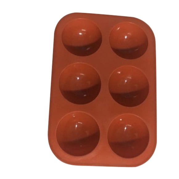 Toystoory Moldes de silicona para jabón de media esfera, 4 colores, 6 agujeros, utensilios para decoración de pasteles, pudín, gelatina, Herramientas y accesorios para hornear