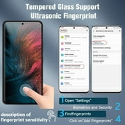[2+2 Pack] Galaxy S21 Screen Camera Protector, 9H Tempered Glass Scratch Resistant, Ultrasonic Fingerprint Support, for Samsung 5G 6.2 Inch Protector