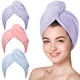 thumbnail image 1 of 3-pack torkhandduk för hår, superabsorberande snabb torkande hårhuva Purple pink blue, 1 of 5