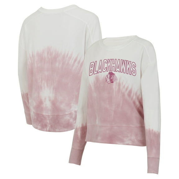 Women's Concepts Sport Pink/White Chicago Blackhawks Orchard Tie-Dye Long Sleeve Top