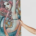 thumbnail image 3 of Chilfamy  Mermaid Stall Shower Curtain, Cartoon Woman in Sea Sirens of Greek Myth Female Human Tail of Fish Image, Fabric Bathroom Decor Set with Hooks, Pink Blue White, 3 of 7