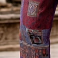 thumbnail image 4 of Tsivenald Linen Pants Men Wide Leg Resort Leisure Trousers Retro Patchwork Ethnic Pattern Wrinkle Resistant Side Pocket Mens Beach Bottoms, 4 of 5