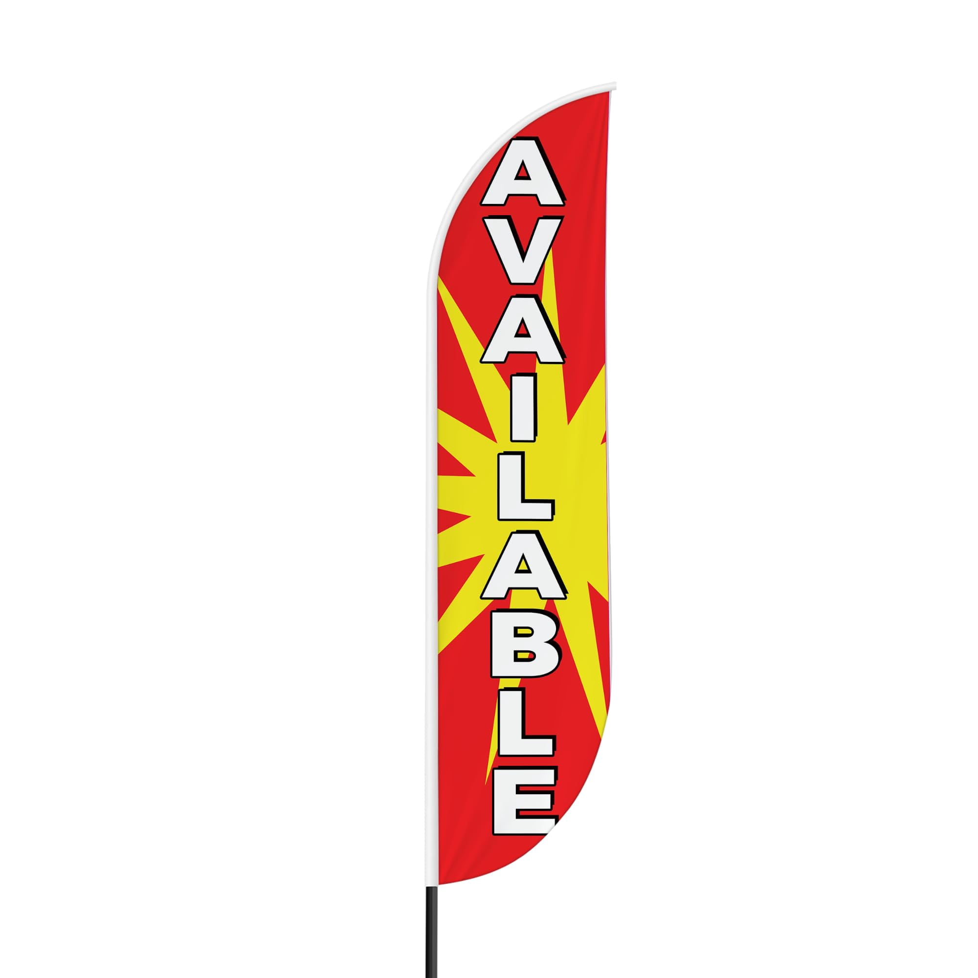 Available Sign feather flag Pole kit for Outdoor by Mavis Printing | 15 FEET Long Polyester Outdoor Banner Flag for Easy Hang | HD Print Swooper Flags to Advertise Real Estate Business