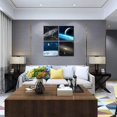 thumbnail image 5 of Universe Wall Art for Living Room Bedroom Earth Moon Wall Decor Black Hole Canvas Pictures Framed Artwork Modern Print Painting Home Walls Decoration 12 x 12 inch x 4 pcs, 5 of 6
