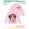 thumbnail image 2 of Disney Minnie Mouse Toddler Girls’ Outfit Set - Two Piece Quarter-Zip Sweatshirt with Glitter Puff Ink & Jogger Pants (Light Pink, 3T), 2 of 5