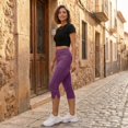 thumbnail image 6 of Jean Capris for Women Stretchy High Waisted Denim Capri Leggings Casual Pants with Pocket, 2XL, 6 of 7