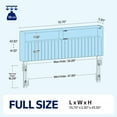 thumbnail image 3 of Greenstell Full Size Adjustable Storage Headboard Only - Modern Upholstered Head Board with LED Lights, Charging Station & Soft Padding, White, 3 of 7