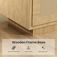 thumbnail image 3 of GloryStar 5 Tier Boho Bookcase with Rattan Doors, Wooden Bookshelf with Storage, Tall Open Shelf Book Stand for Living Room, Bedroom, Home Office, and Kitchen, 3 of 8