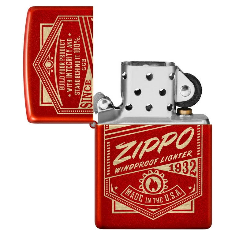 Zippo Windproof & Refillable Metallic Red Pocket Lighter