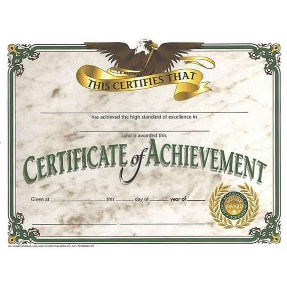 Hayes Certificates Of Achievement, 8.5 x 11 in. - 30 Per Pack - Pack of 3